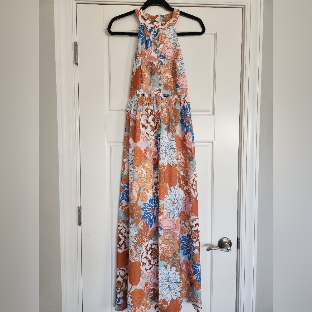 Floral Halter Maxi Dress